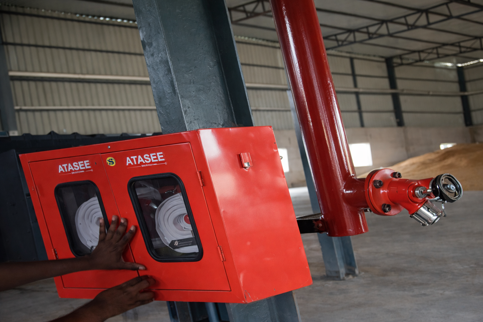 Fire Hose Box (Double Door) with Landing Valve